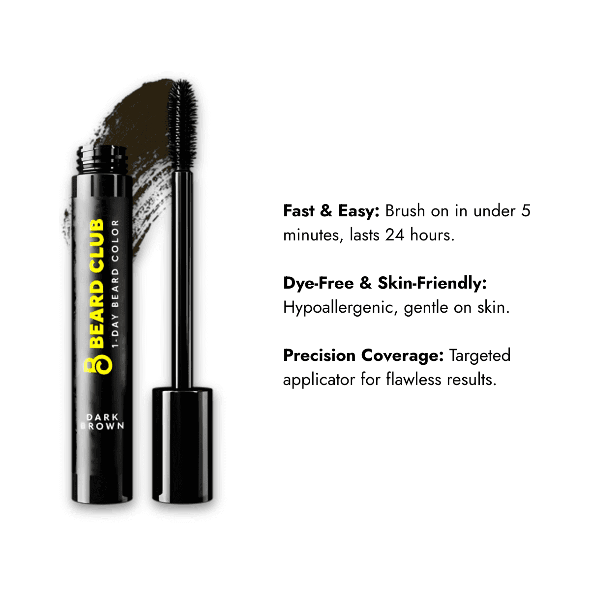 Dark Brown beard color stick with brush for grooming