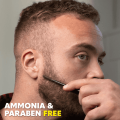 Before and after beard color transformation showing thicker beard