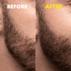 Beard color brush with yellow background highlighting features