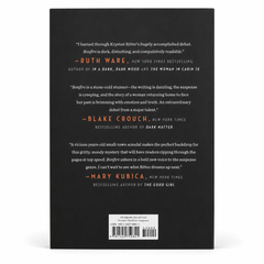 Black hardcover thriller book Bonfire by Krysten Ritter, Crown Archetype, with back-cover blurbs and ISBN barcode label