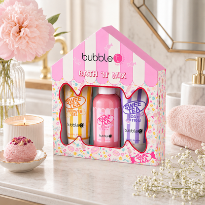 Bubble T Bath Gift Set, Swee Tea Bath N Mix, 3-Piece