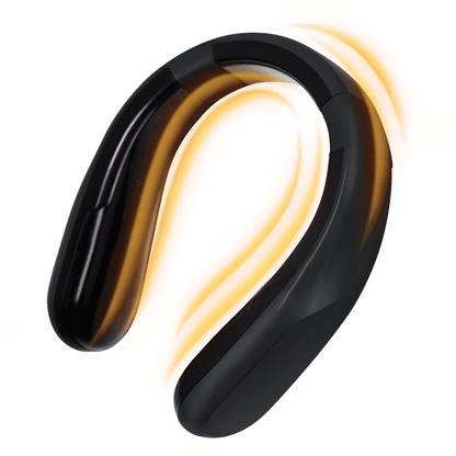 Black LED-lit wearable neck heater with heat levels