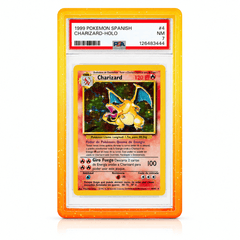 Graded Pokémon Charizard card in PSA slab case bumper
