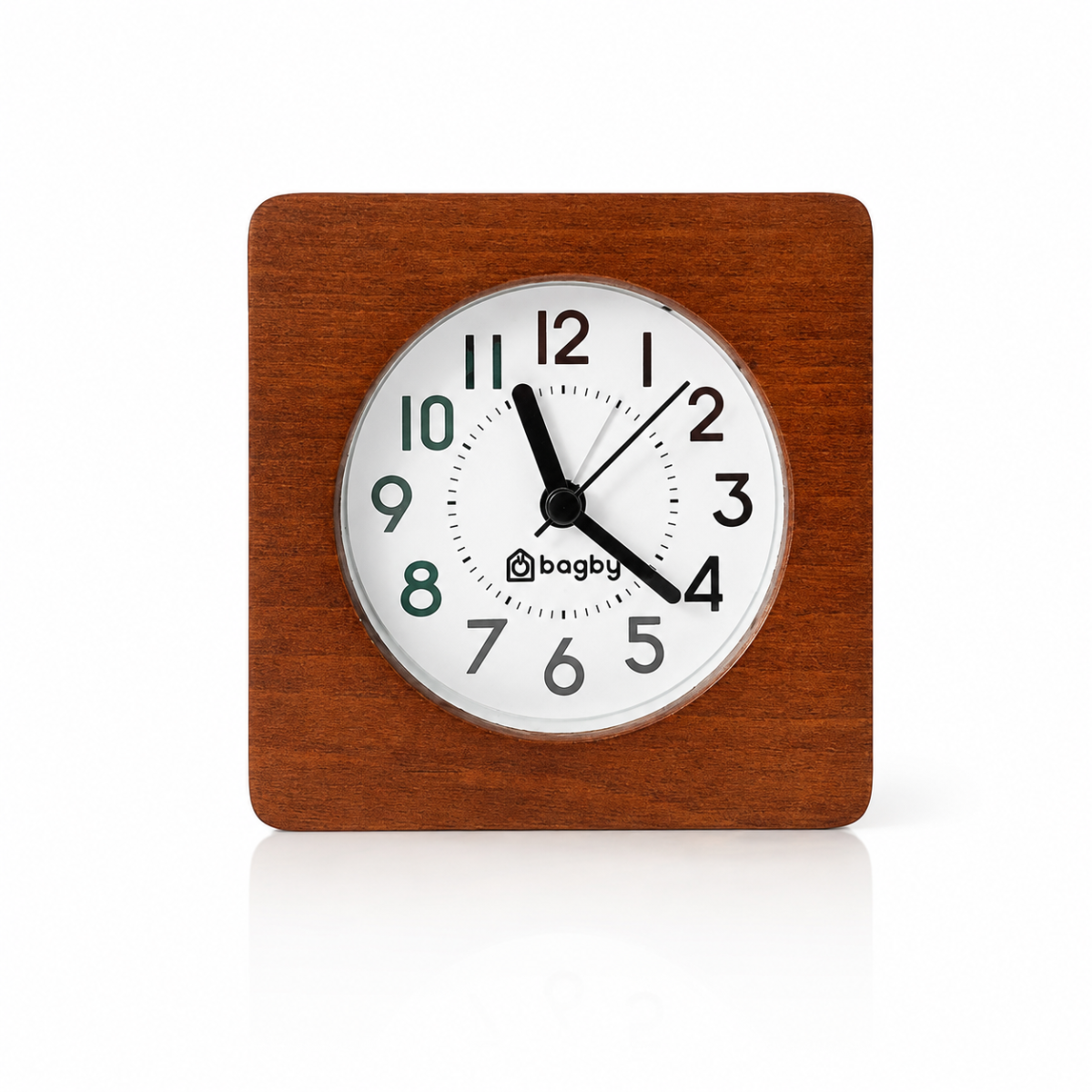Bagby CLASSIC Reloj Despertador Silencioso de Madera