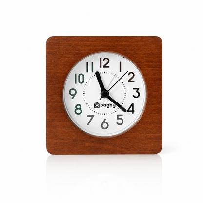 Bagby CLASSIC Reloj Despertador Silencioso de Madera