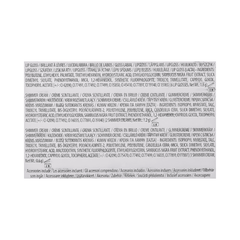 Product label with text on a white background