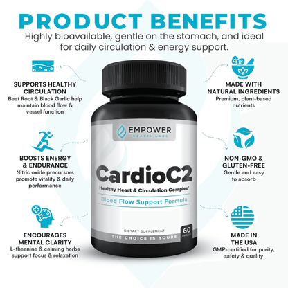 Suplemento de remolacha CardioC2, 60 cápsulas