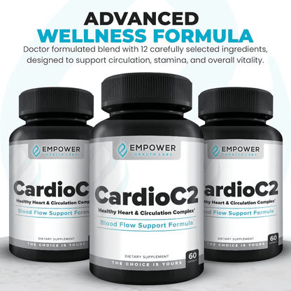 Multiple bottles of CardioC2 dietary supplement for heart health