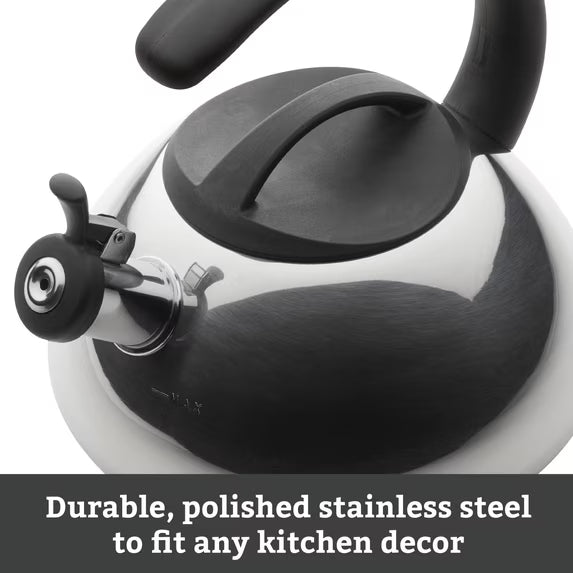 Farberware Whistling Tea Kettle, 2.3-Qt Stainless Steel