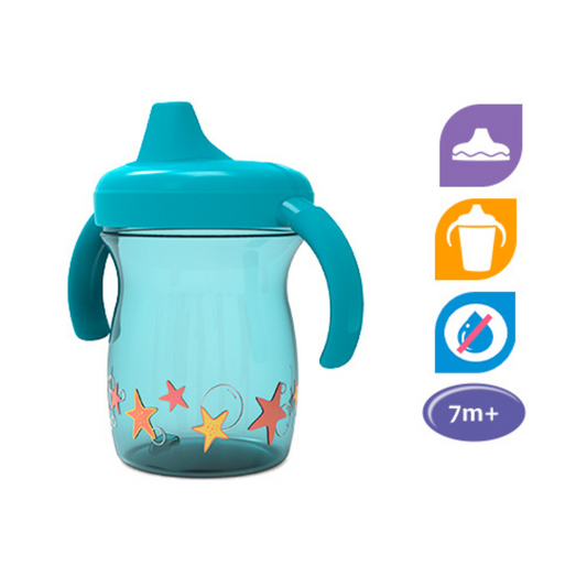 First Essentials Sip & Smile Cup – 7 oz Soft Spout, Easy-Grip Handles, BPA-Free