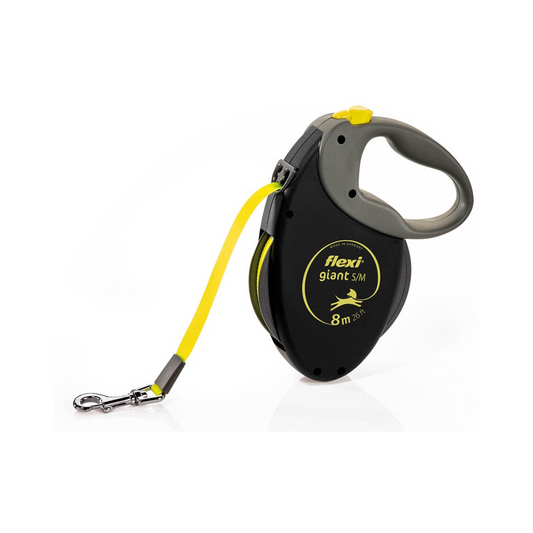 Flexi Giant Neon Retractable Dog Leash – 26ft Tape, S/M up to 55 lbs