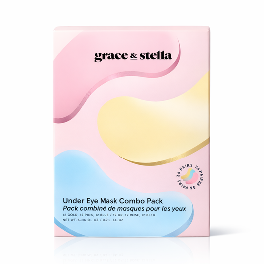 Pink packaging of grace & stella hydrating under eye masks