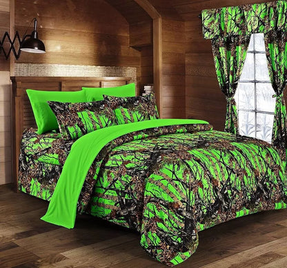 6-Piece King Sheet Set, Green Camouflage - The Woods
