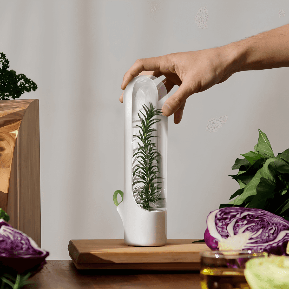 Herb Saver in use