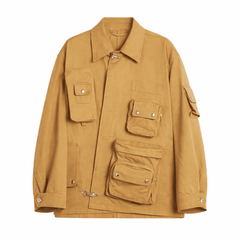 Lanvin x Future asymmetrical utility jacket in cotton twill with multiple pockets