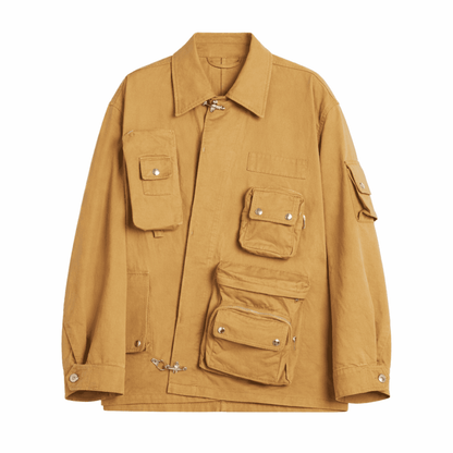 Lanvin x Future asymmetrical utility jacket in cotton twill with multiple pockets