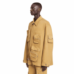 Chaqueta utilitaria asimétrica Lanvin x Future, sarga de algodón