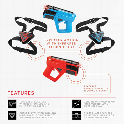 Sharper Image Laser Tag Set with Vests – 2-Player Electronic Blaster Game