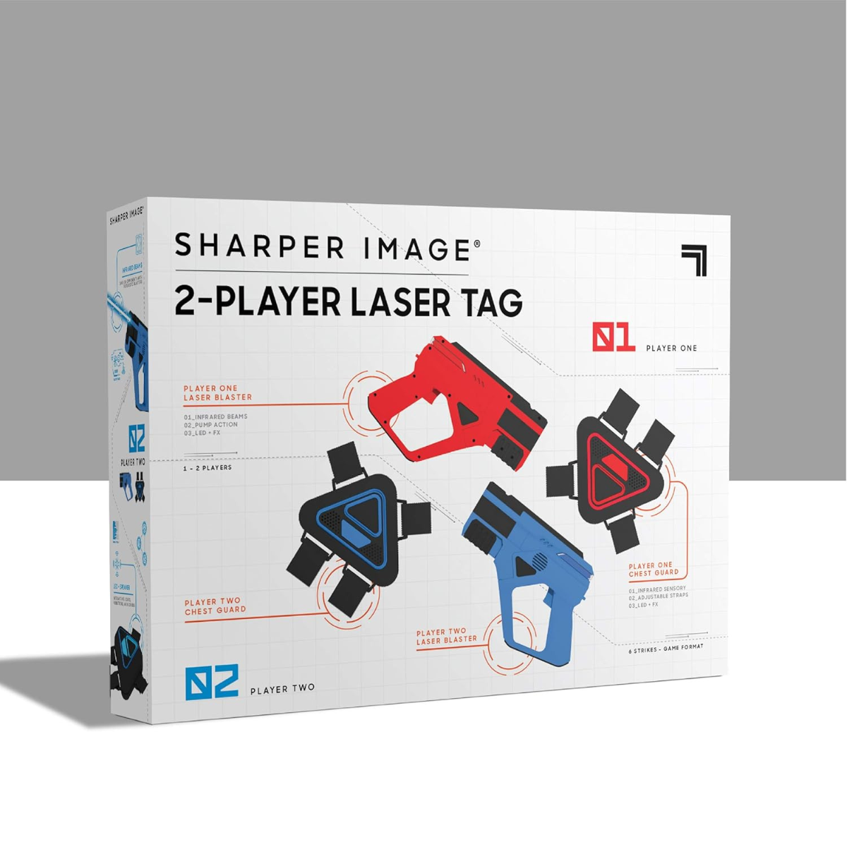 Sharper Image Laser Tag Set with Vests – 2-Player Electronic Blaster Game