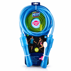 Blue LED jump rope with neon handles for fitness
