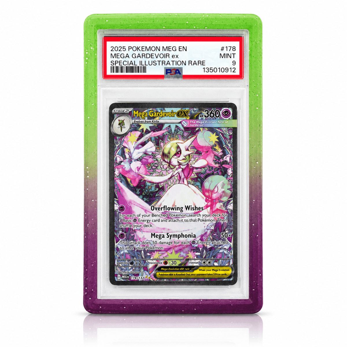 Green PSA slab case bumper for trading cards
