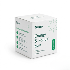 Box of Neuro Energy & Focus gum on a white background