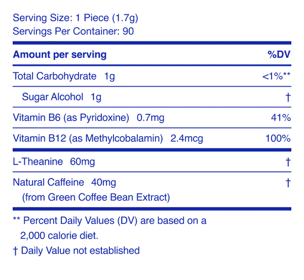 Nutritional label with details of a product's ingredients and nutritional values.