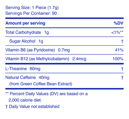 Nutritional label with details of a product's ingredients and nutritional values.