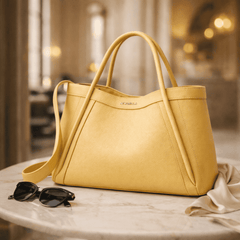 Juego de 2 bolsos con asa superior Kelly M Lychee, amarillo