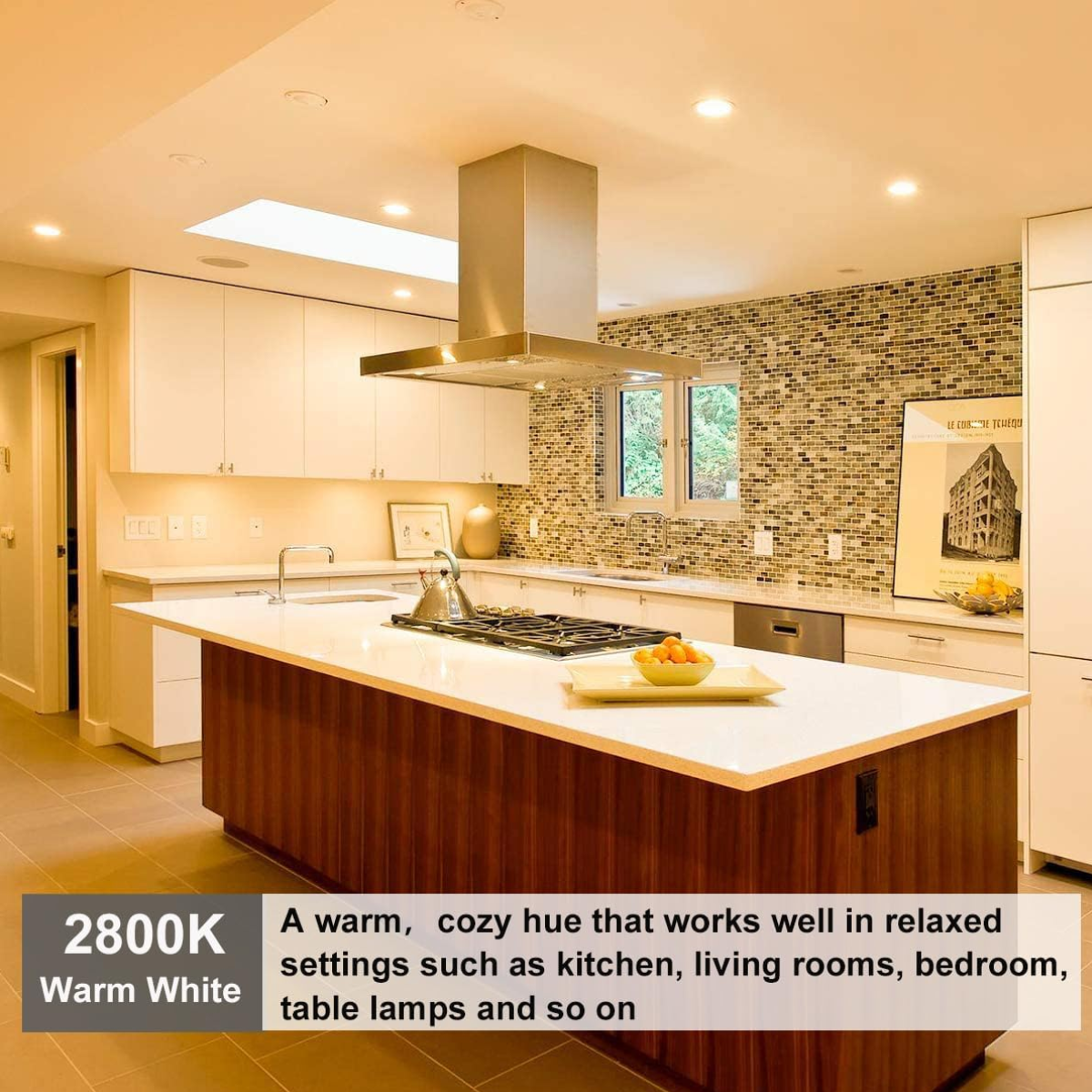 Modern kitchen with a central island, cabinets, and a backsplash.