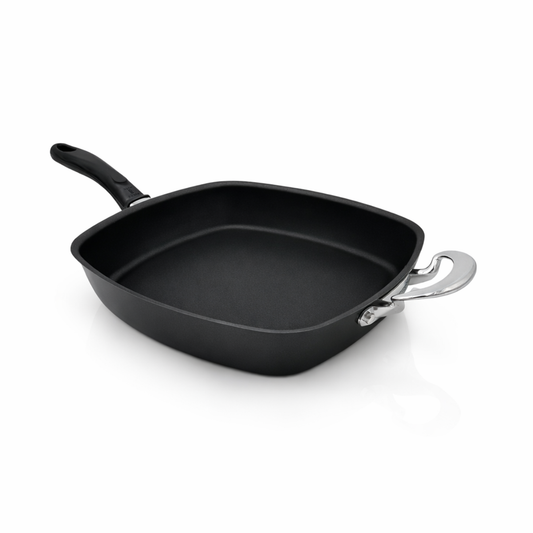 Nordic Ware 13 Inch Square Nonstick Meal Pan with dual handles and deep sides, ideal for large-batch cooking and even heat distribution.