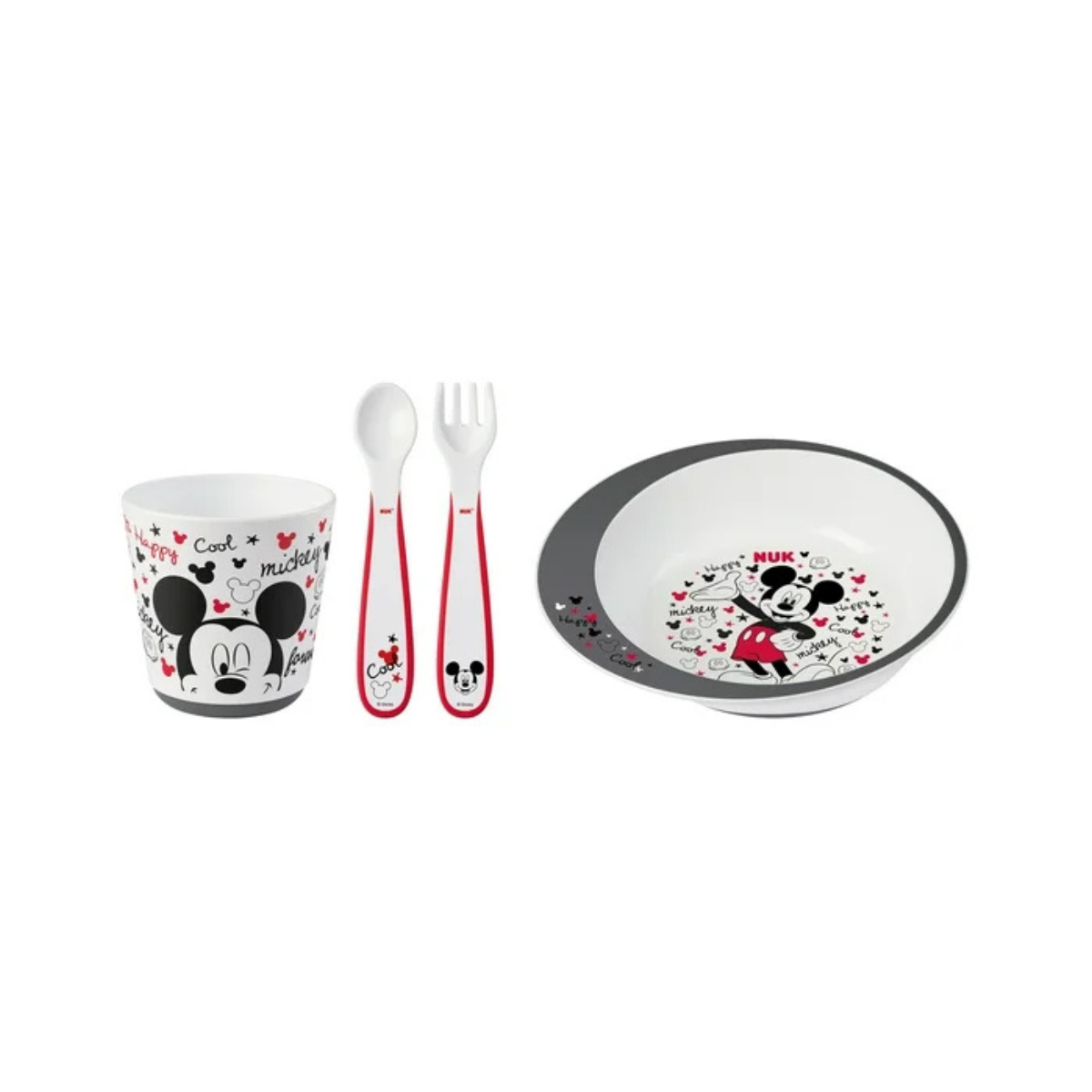 Mickey Mouse Infant Tableware Set by NUK – BPA-Free 4-Piece Mealtime Set