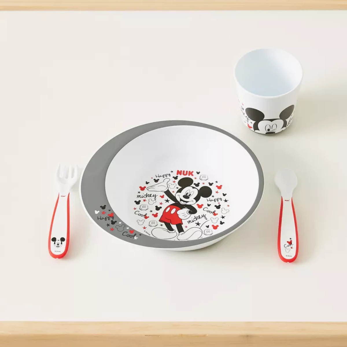 Mickey Mouse Infant Tableware Set by NUK – BPA-Free 4-Piece Mealtime Set