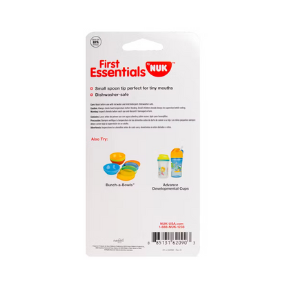 First Essentials by NUK Soft-Bite Infant Spoons – Silicone Tip & Stainless Steel