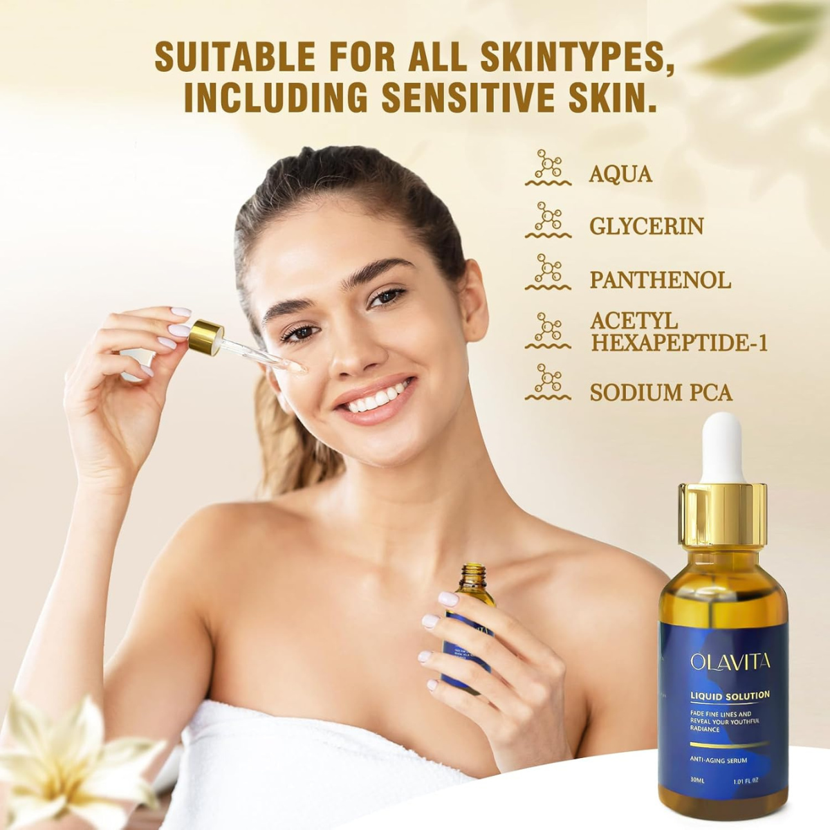 Olavita Vitamin C Face Serum with Vitamin E, 1.01 fl oz