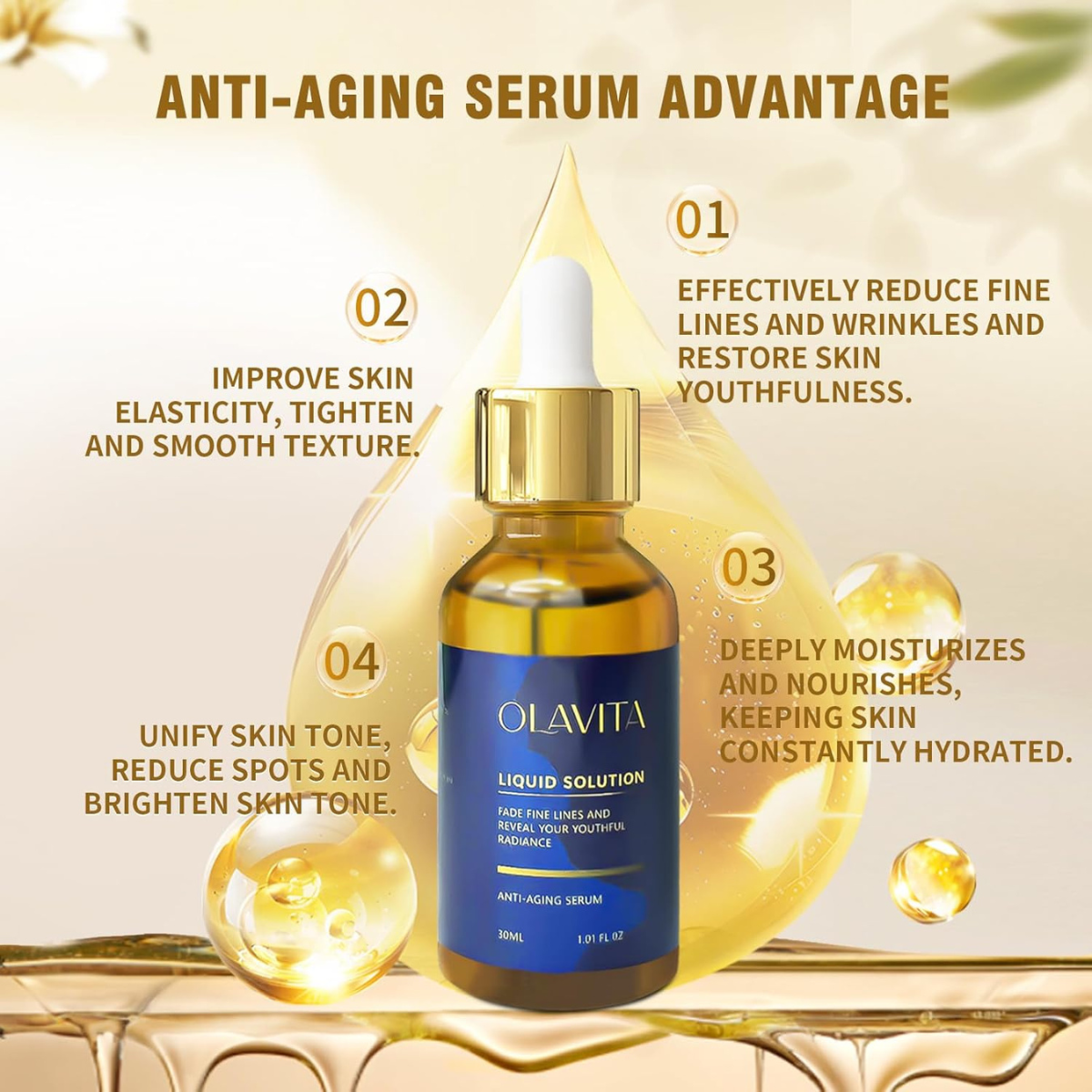 Olavita Vitamin C Face Serum with Vitamin E, 1.01 fl oz