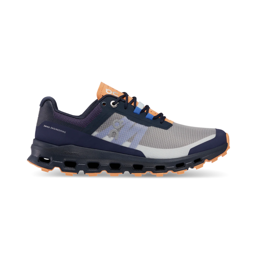 On Cloudvista Women’s Trail Running Shoes Midnight Copper 8.5 with breathable mesh upper and Missiongrip™ outsole for trail traction.