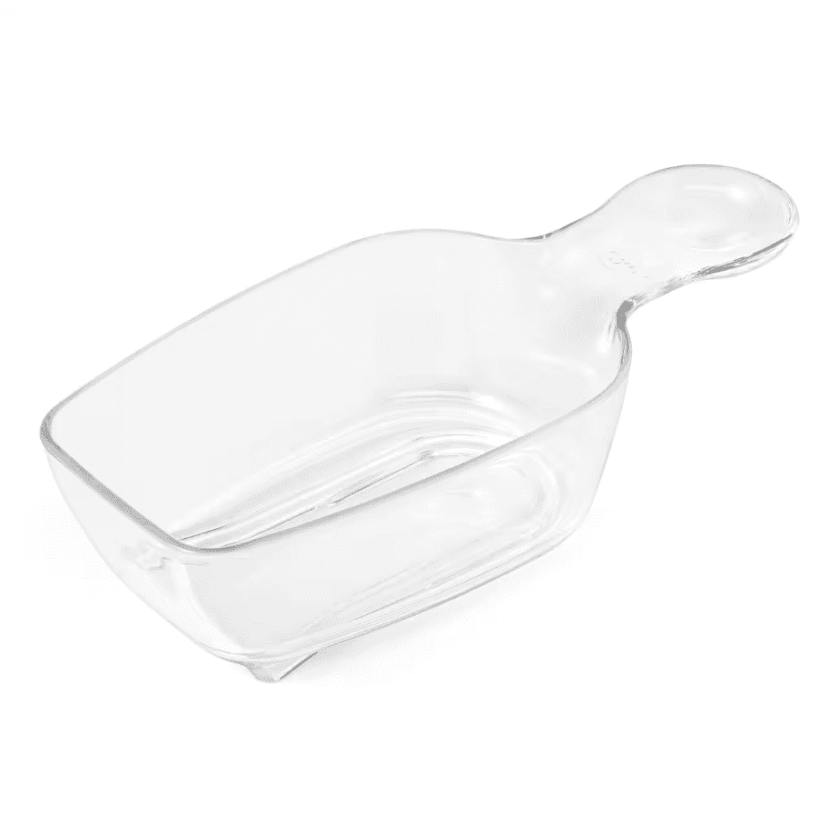 Clear glass baking container with handle for food storage