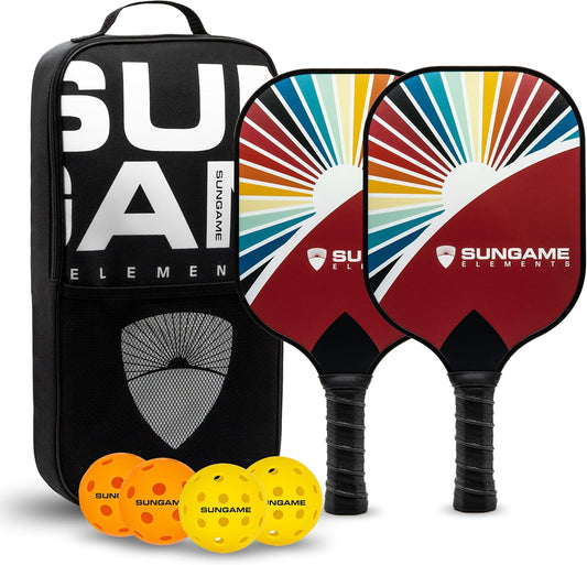 Pickleball Set & Travel Bag, Fiberglass - Sungame Elements