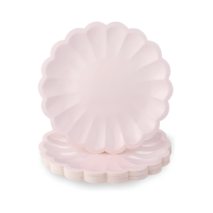NatNarr Pink Scalloped Paper Plates, 7 in, 50 Count