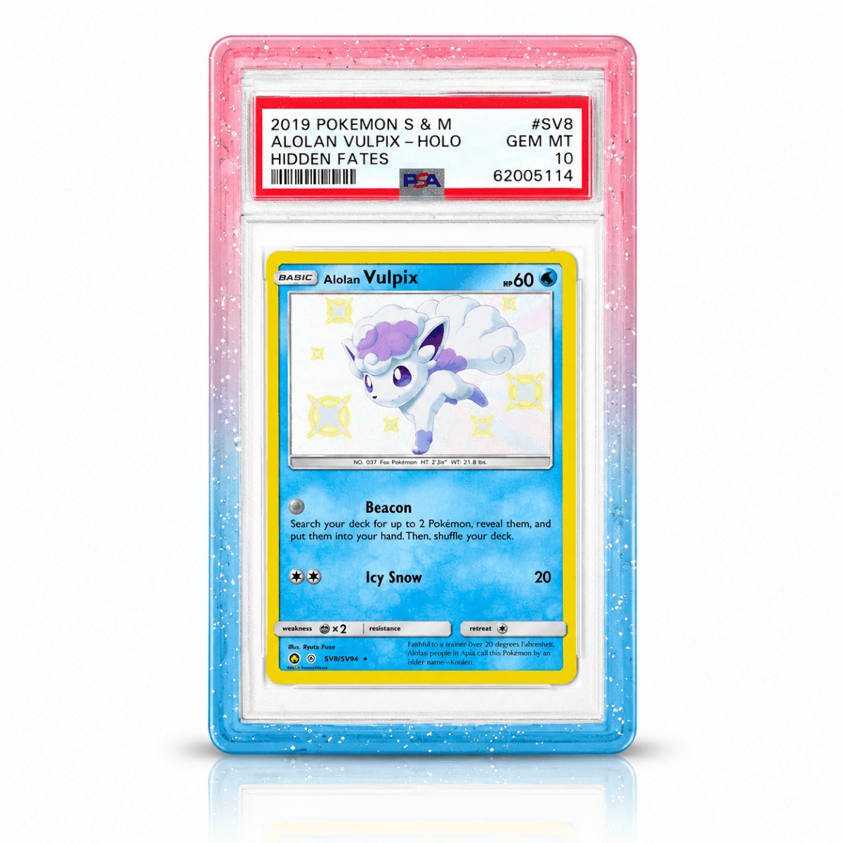 PSA slab case for Alolan Vulpix Pokémon card