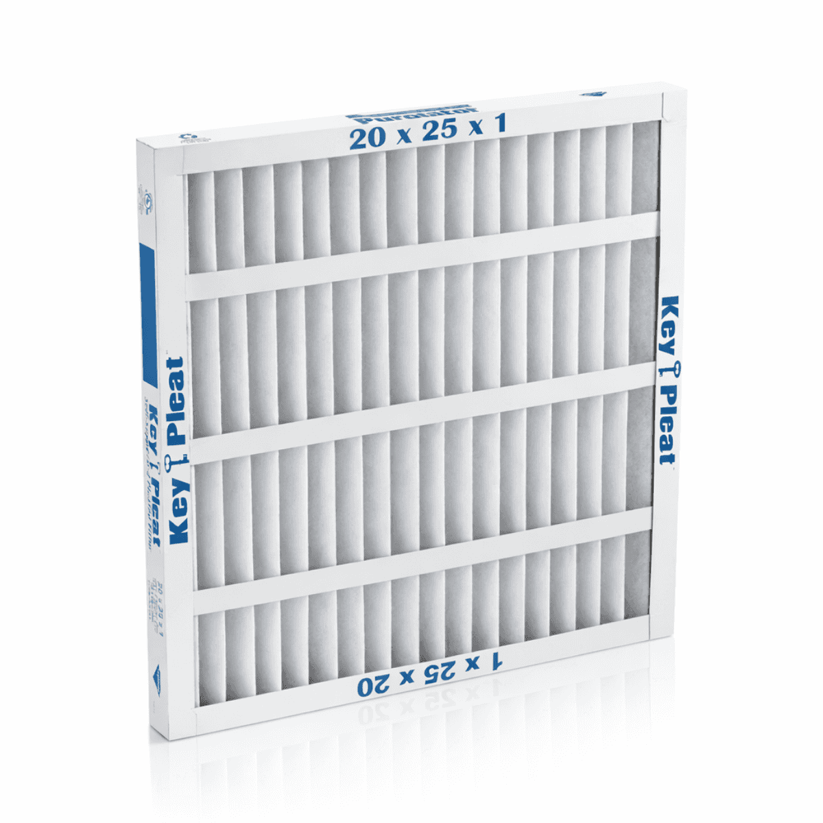 Pleated air filter with 20x25x1 dimensions for HVAC