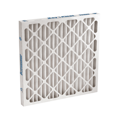 Close-up of pleated HVAC filter with support grid