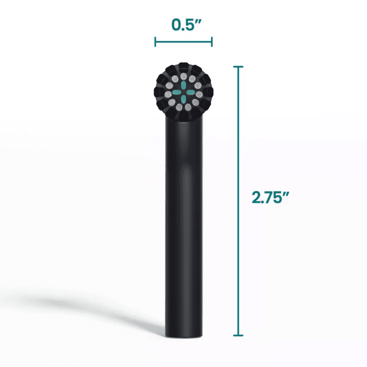 black oscillating toothbrush head with soft bristles