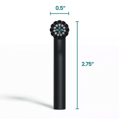 black oscillating toothbrush head with soft bristles