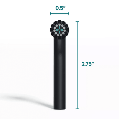 black oscillating toothbrush head with soft bristles