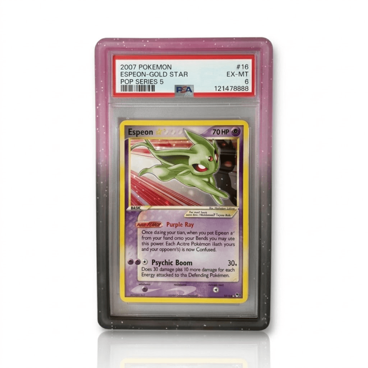 PSA slab case with Charizard GX Pokémon card