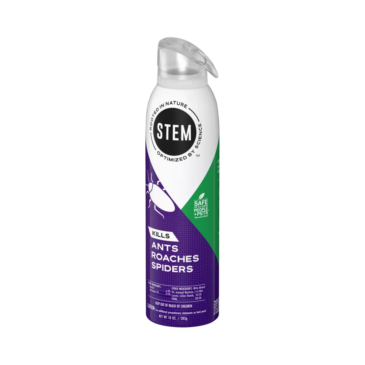 Spray can with 'STEM' branding on a white background