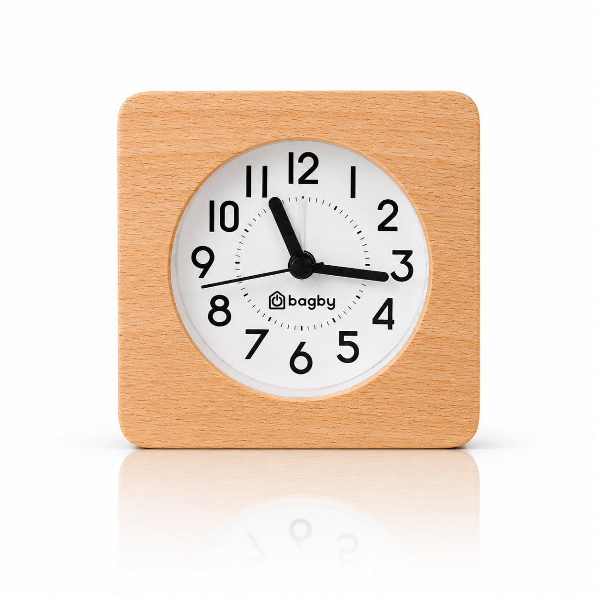 Bagby CLASSIC Reloj Despertador Silencioso de Madera