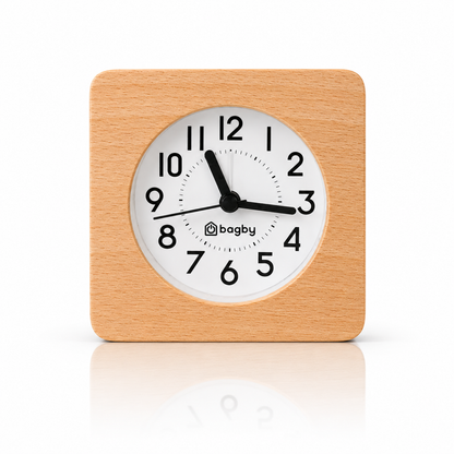 Bagby CLASSIC Reloj Despertador Silencioso de Madera